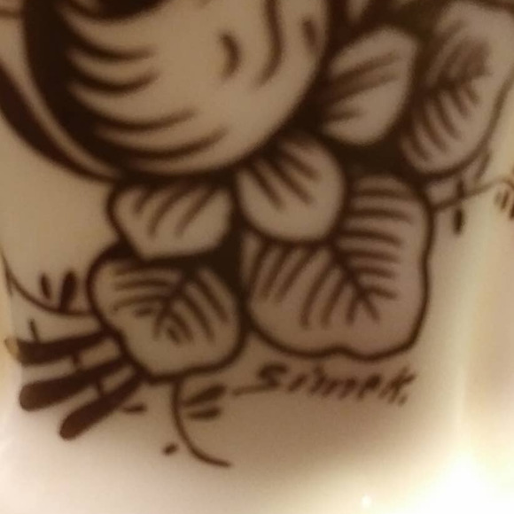 1930s Signed Pickard China 495/76 Sugar n Creamer Set Gold and Cream - Picture 10 of 10